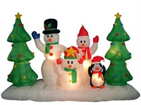 Holiday Airblown Inflatable Decoration Snowman Family